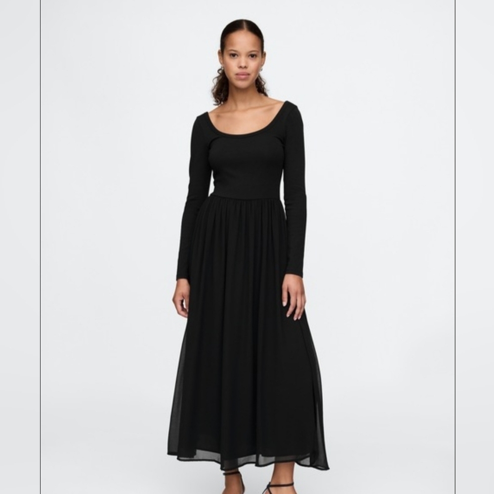 NWT Gap Mixed Media Whimsigoth Witchy Quiet Luxury Maxi Dress,‎ Large